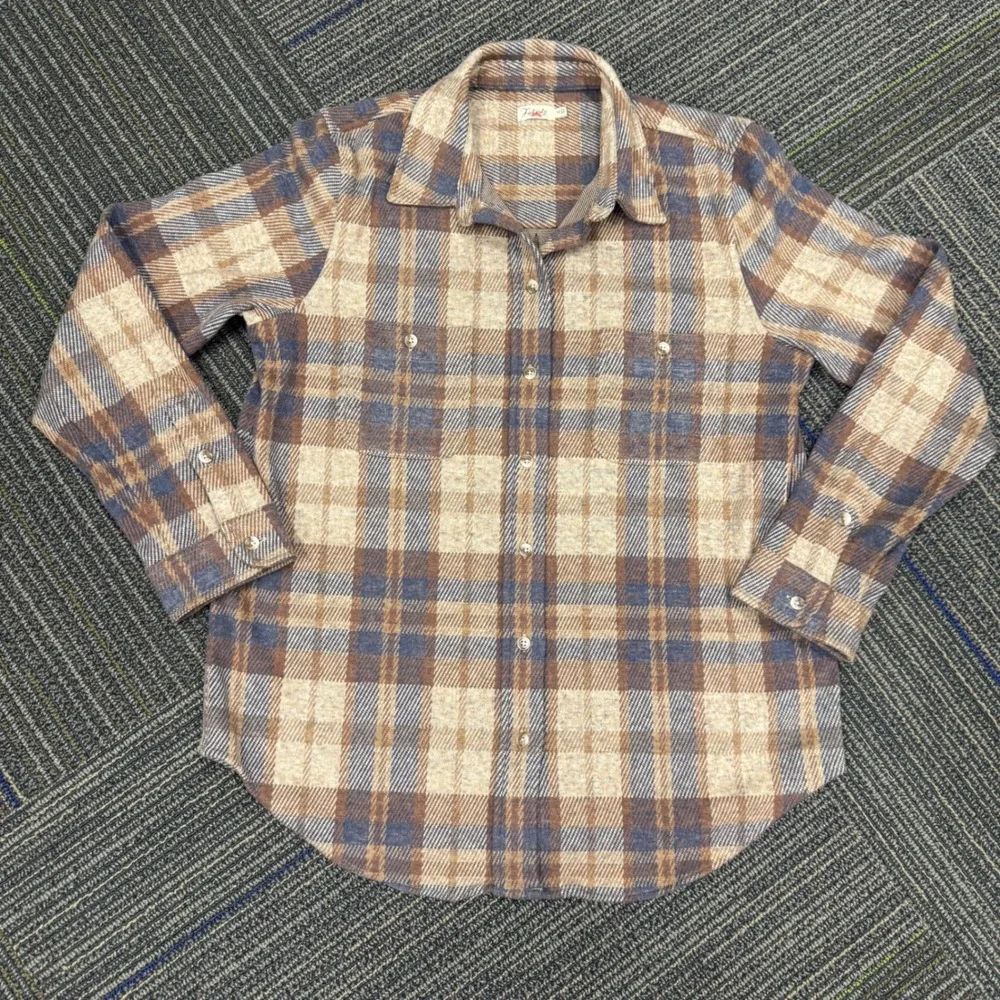 Faherty Legend Sweater Shirt Button Down Shirt - Brown and Blue Plaid - Picture 2 of 9